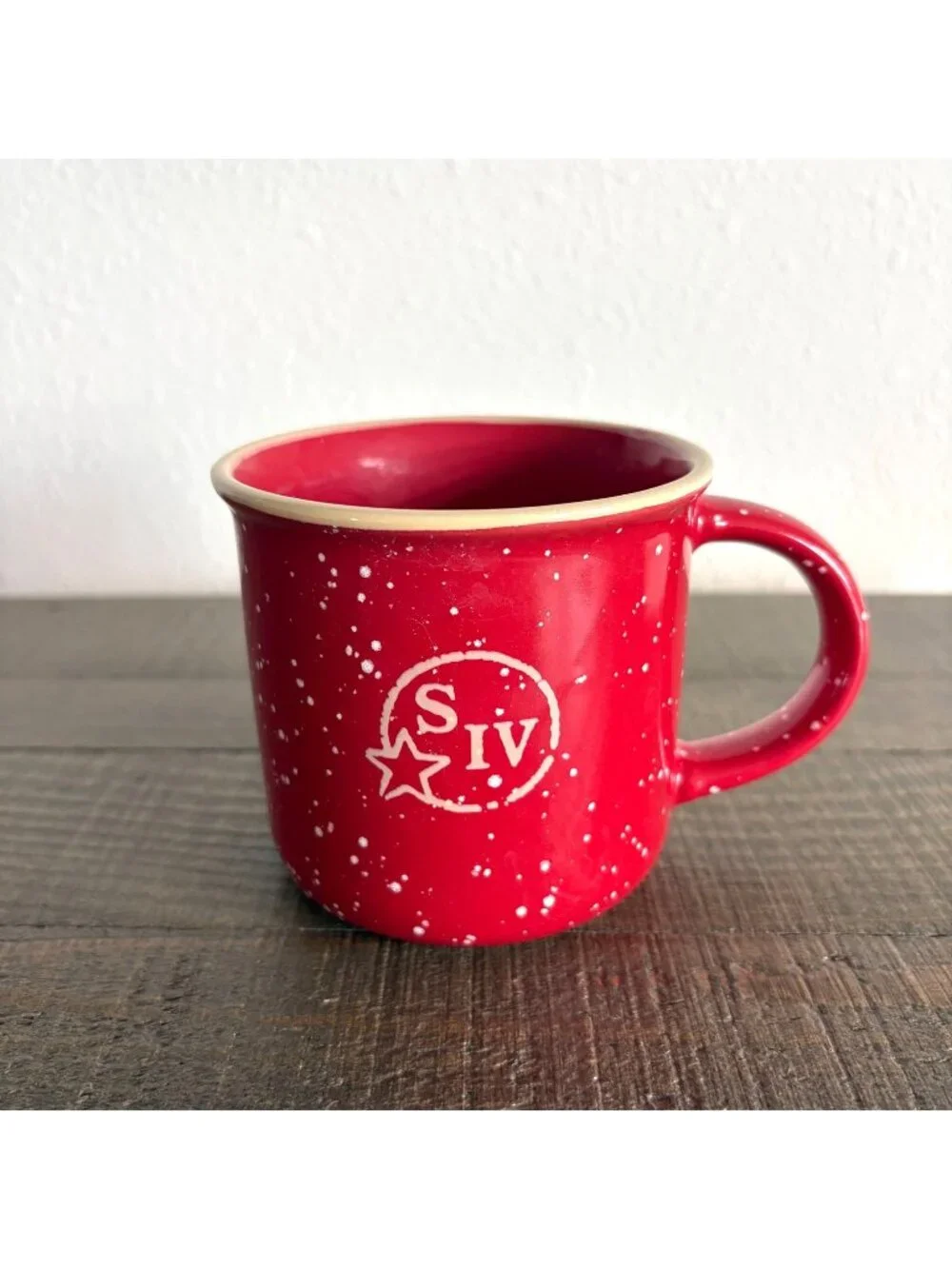 Makers Mark  S IV Camping Mug Cup Red Speckles Logo Kentucky Bourbon‎ Whiskey